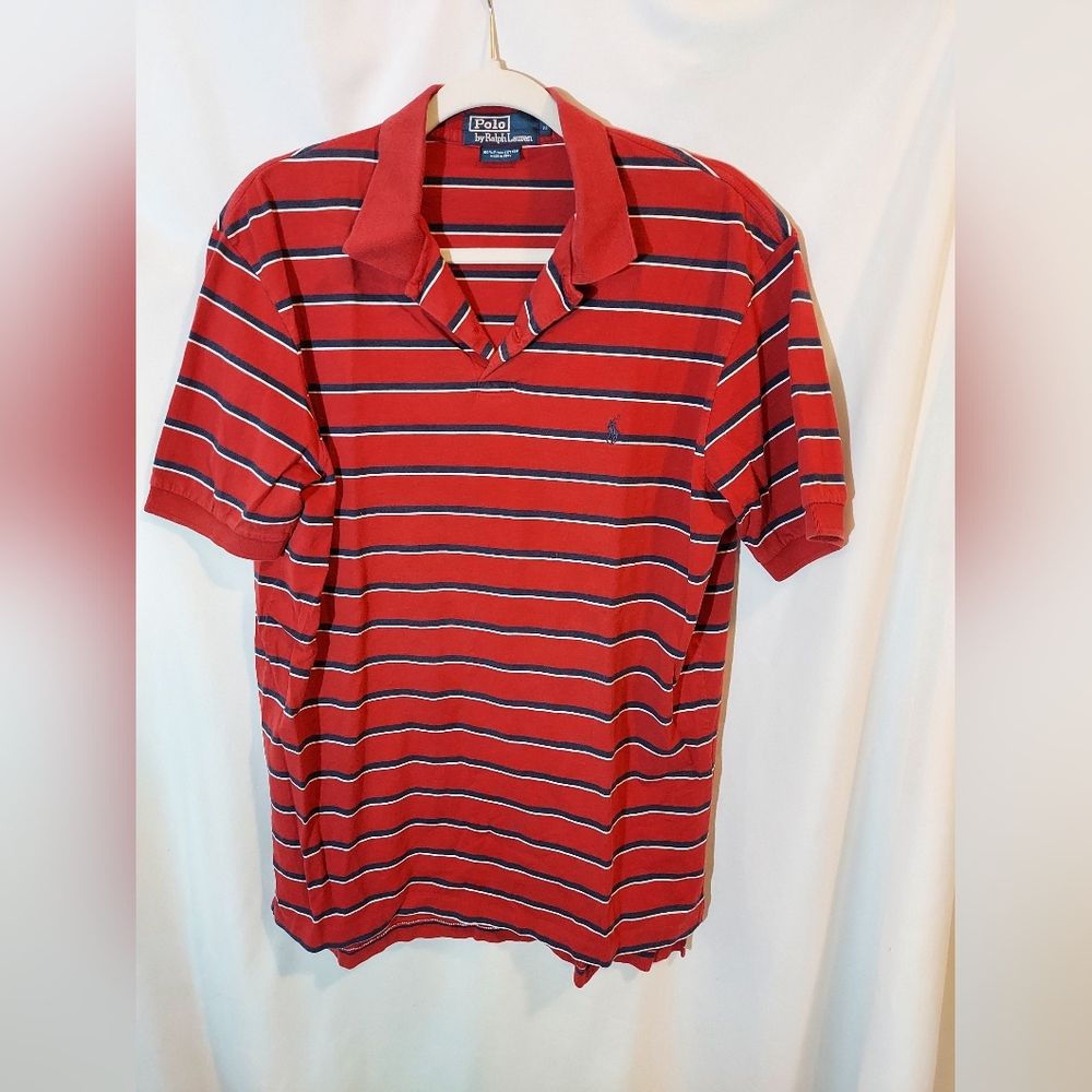 Polo by Ralph Lauren Men's Red Striped Shirt